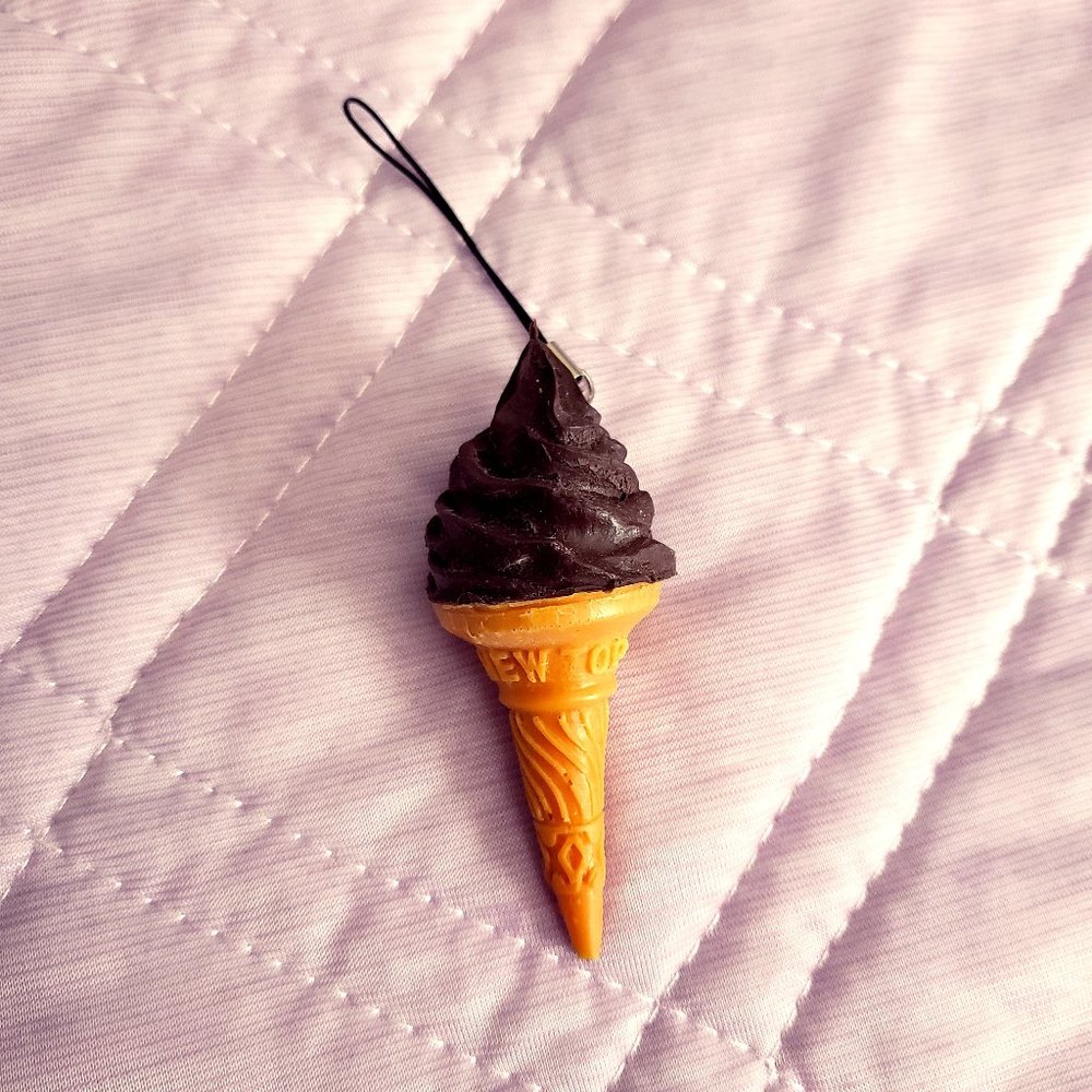 Chocolate Ice Cream Cone Cellphone Charm